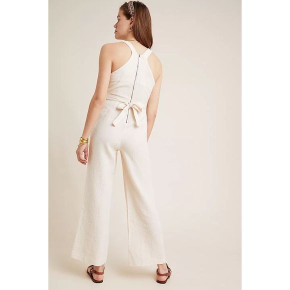 Anthropologie Demi Textured Jumpsuit Size 10 - Picture 4 of 9